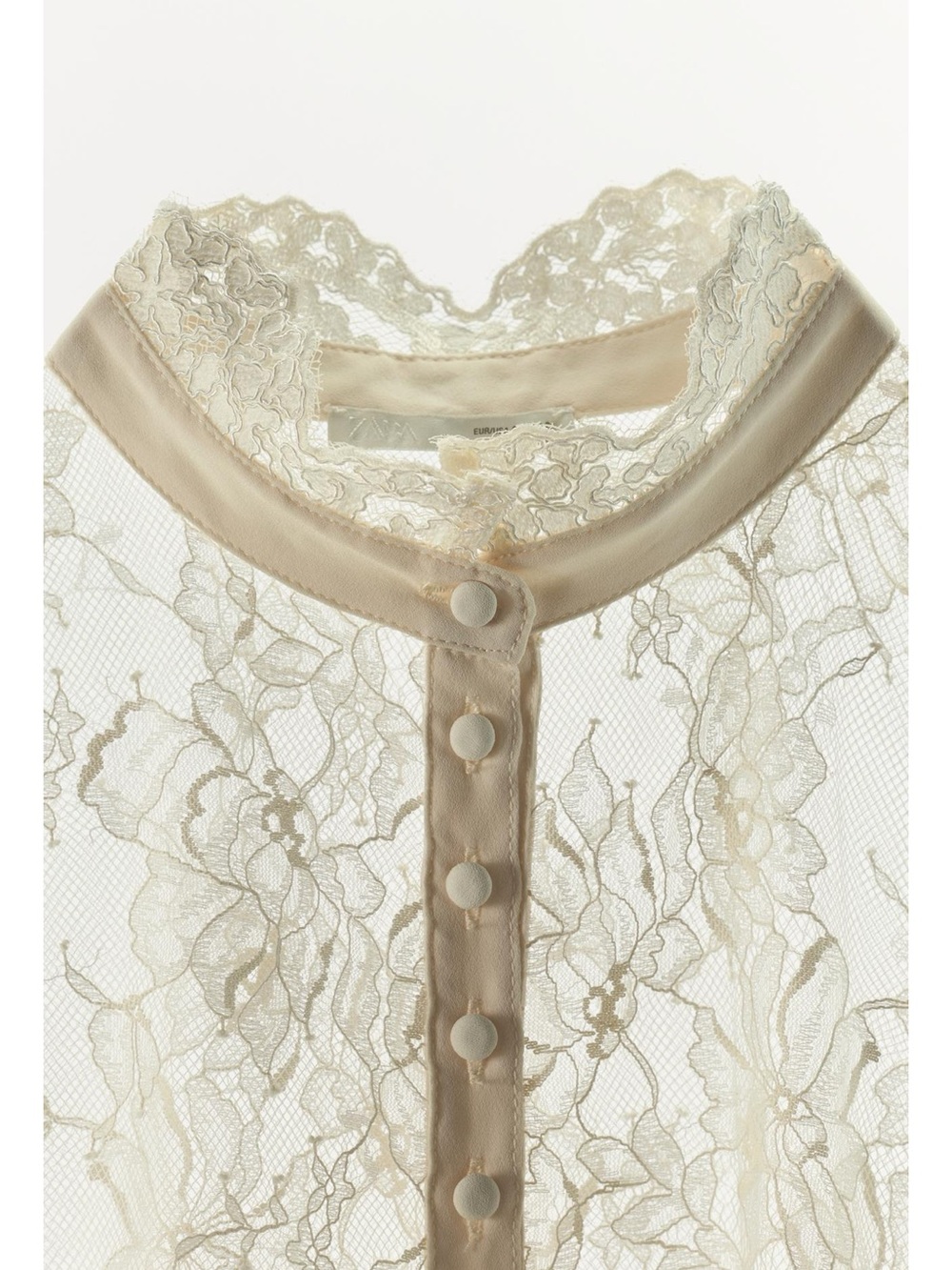 Zara LACE BUTTON-FRONT TOP - Picture 2 of 10